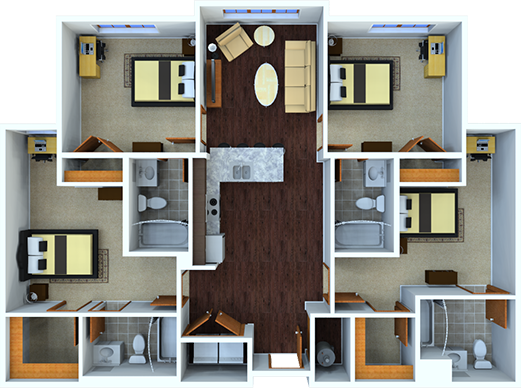 Apartments For 4 People